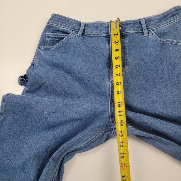 Staud Blue Denim Wide Leg Flare Jeans Women's Size 10 NWT Msrp $295 Painter Pant - Picture 13 of 14